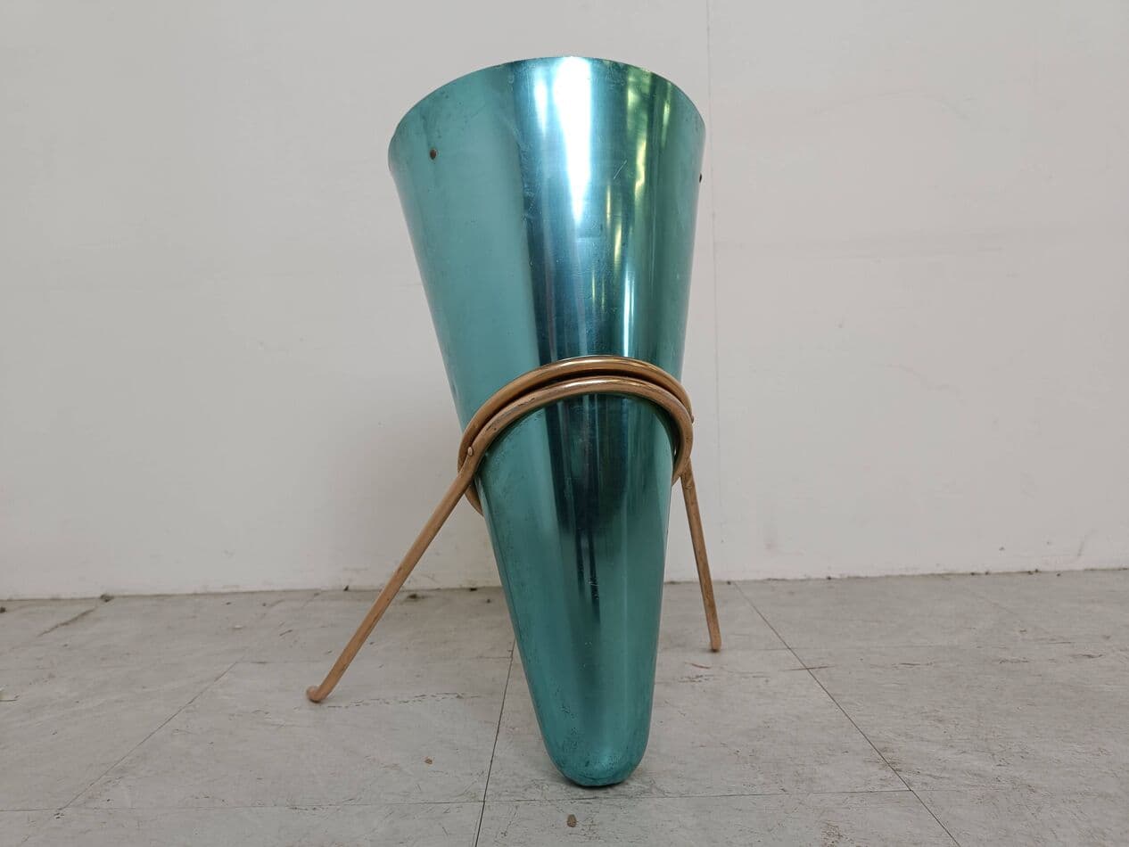 Stojak na parasole, niebieski, metal, proj. E. Sottsass, Włochy, lata 50. - 266595