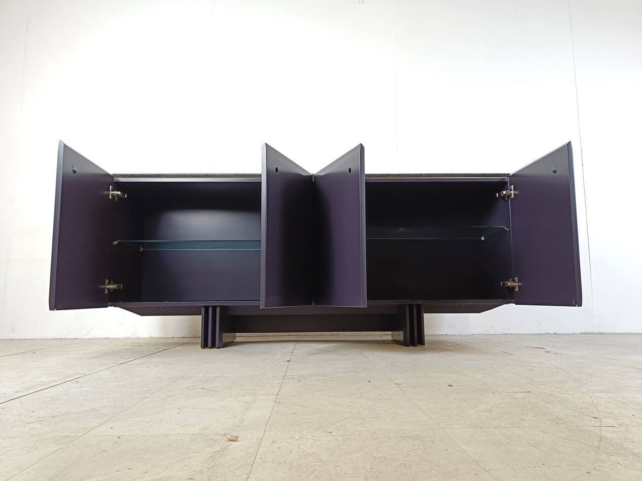 Kredens, niebieski, drewno, Belgia, lata 80. - 266536