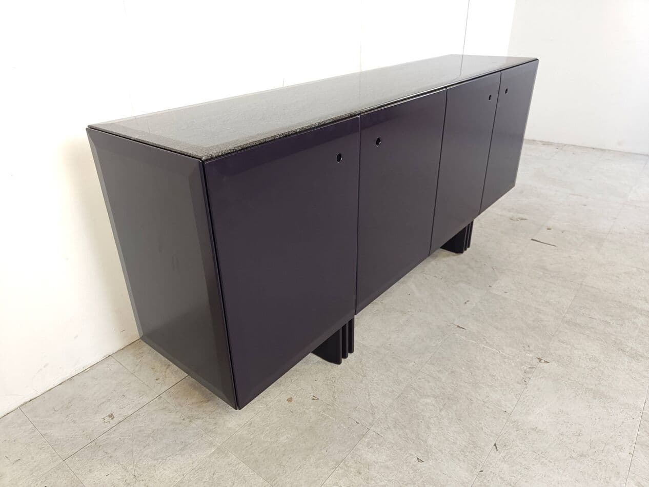 Kredens, niebieski, drewno, Belgia, lata 80. - 266533