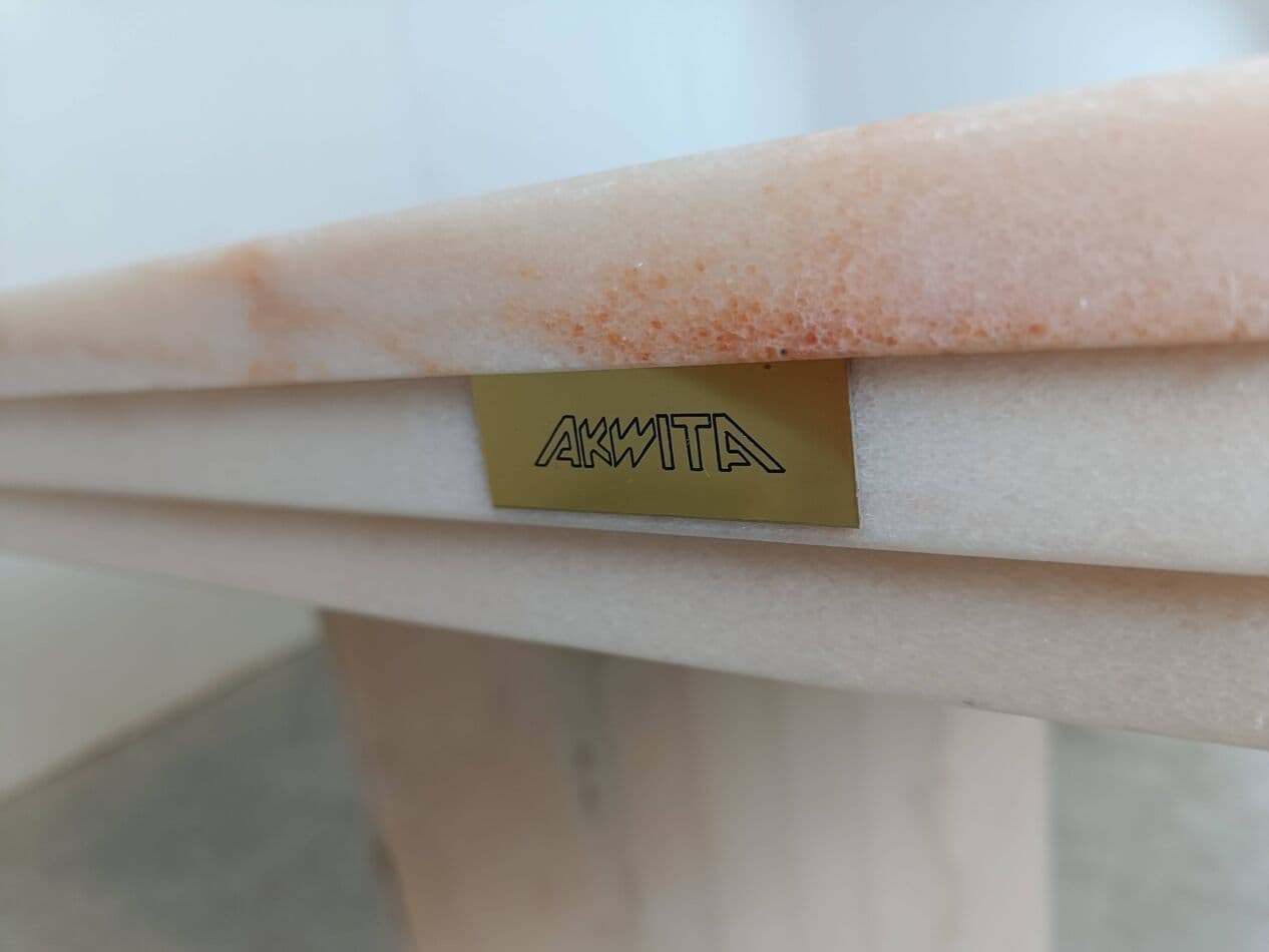 Dining table, beige marble, akwita, Italy, 1970s. - 266457