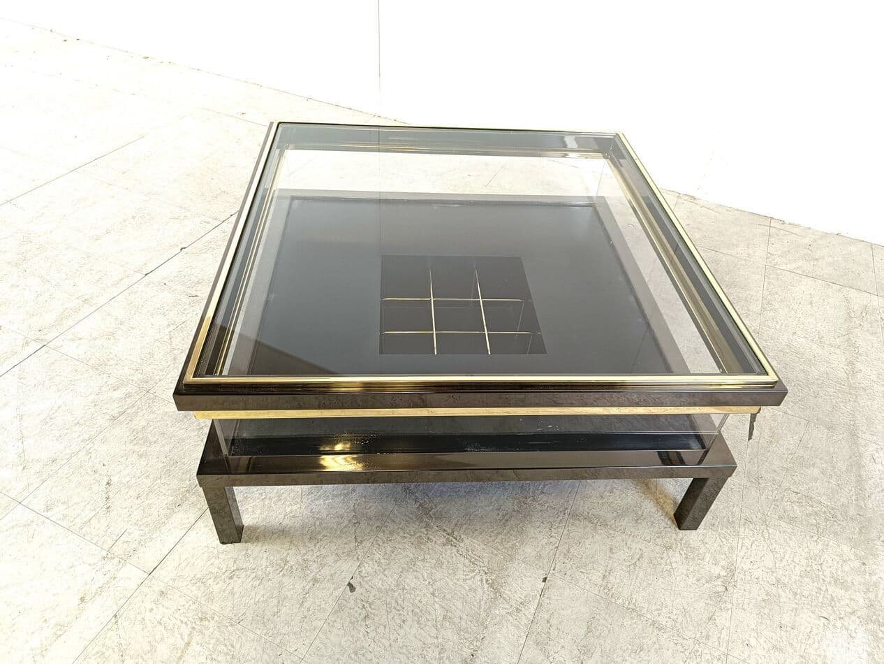 Coffee table, gold brass, France, 1970s. - 266426