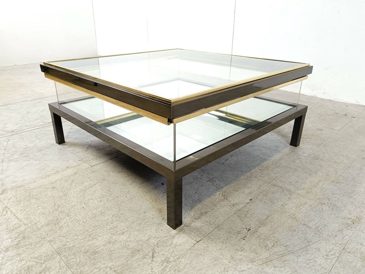 Coffee table, gold brass, France, 1970s. - 266421