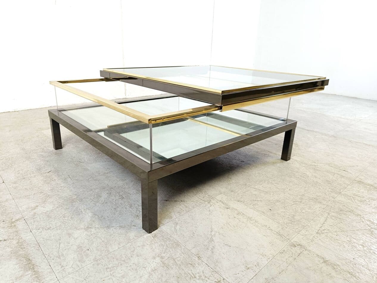 Coffee table, gold brass, France, 1970s. - 266424