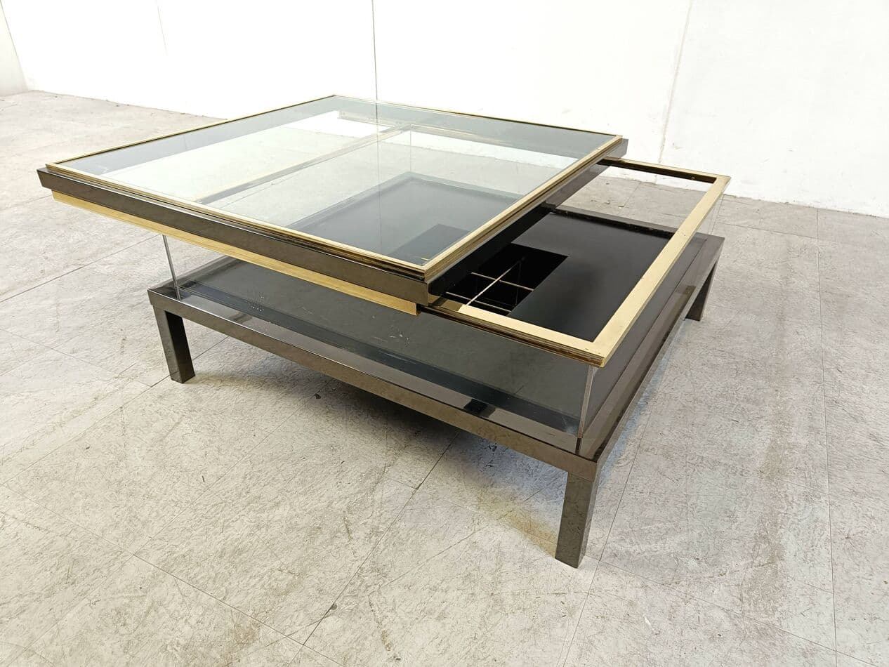 Coffee table, gold brass, France, 1970s. - 266431