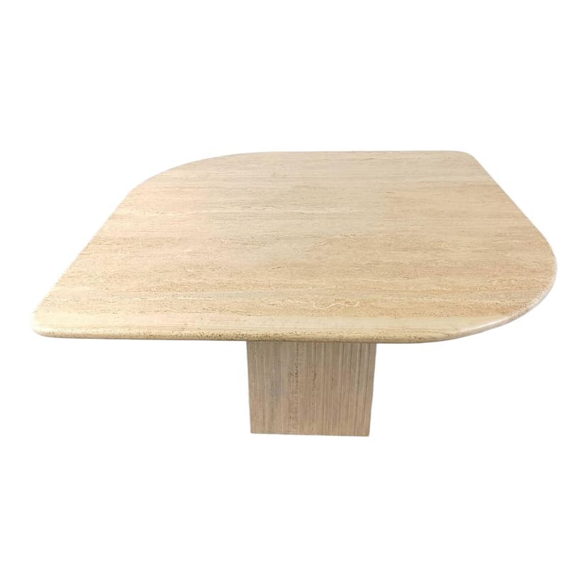 Stół jadalniany, trawertyn beżowy, Włochy, lata 70.