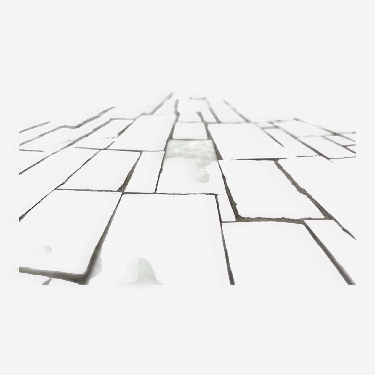 Stolik kawowy, mozaika ceramiczna biały, proj. H. Lilienthal, Niemcy, lata 60. - 266371