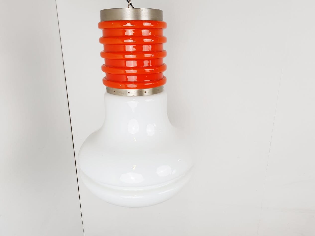 Lampa wisząca Space Age, szkło pomarańczowy, Włochy, lata 70. - 266301