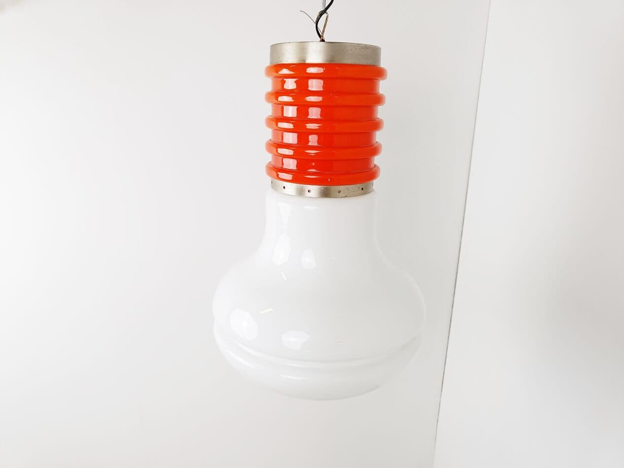 Lampa wisząca Space Age, szkło pomarańczowy, Włochy, lata 70. - 266299
