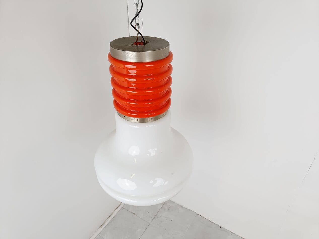 Lampa wisząca Space Age, szkło pomarańczowy, Włochy, lata 70. - 266300