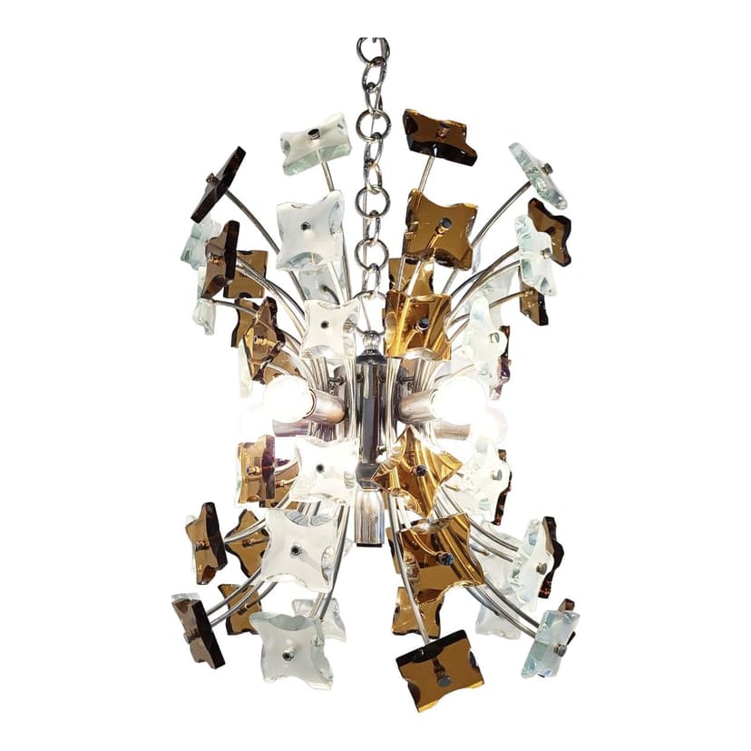 Żyrandol Sputnik, multikolor, szkło, Włochy, lata 70.