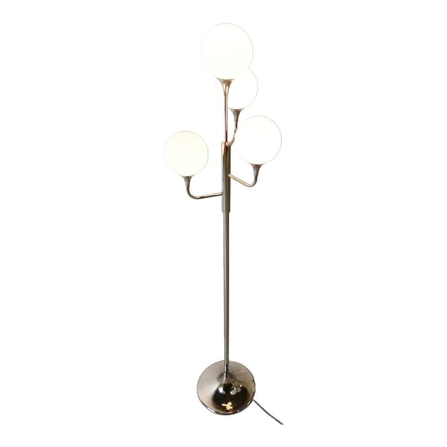 Lampa podłogowa, szkło opalowe chrom srebrny, proj. G. Sciolari, Włochy, lata 70. - WYMIARY