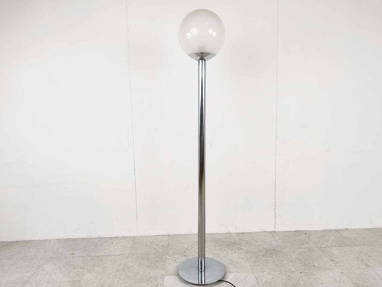 Floor lamp, chrome, glass, Italy, 1970s. - 266198