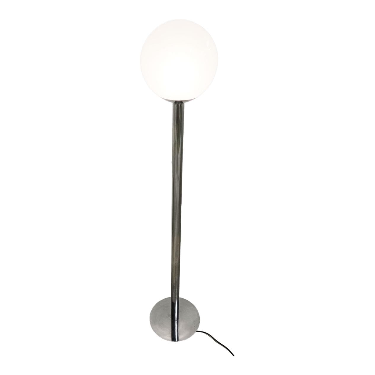 Floor lamp, chrome, glass, Italy, 1970s.