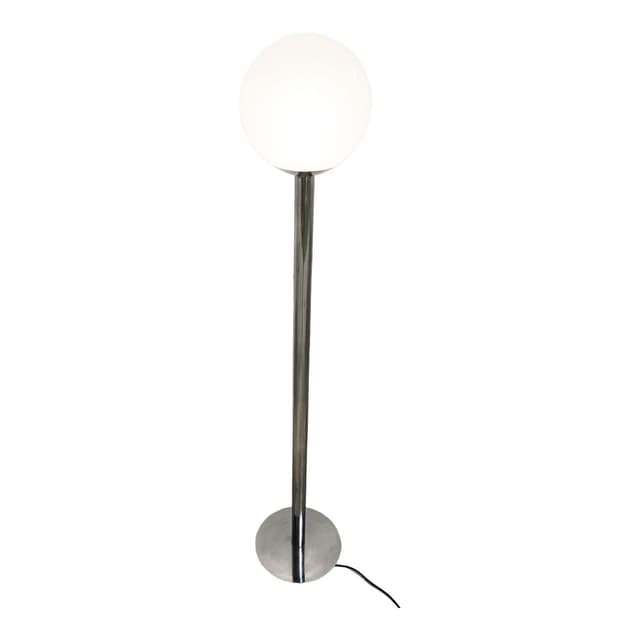 Floor lamp, chrome, glass, Italy, 1970s. - DIMENSION