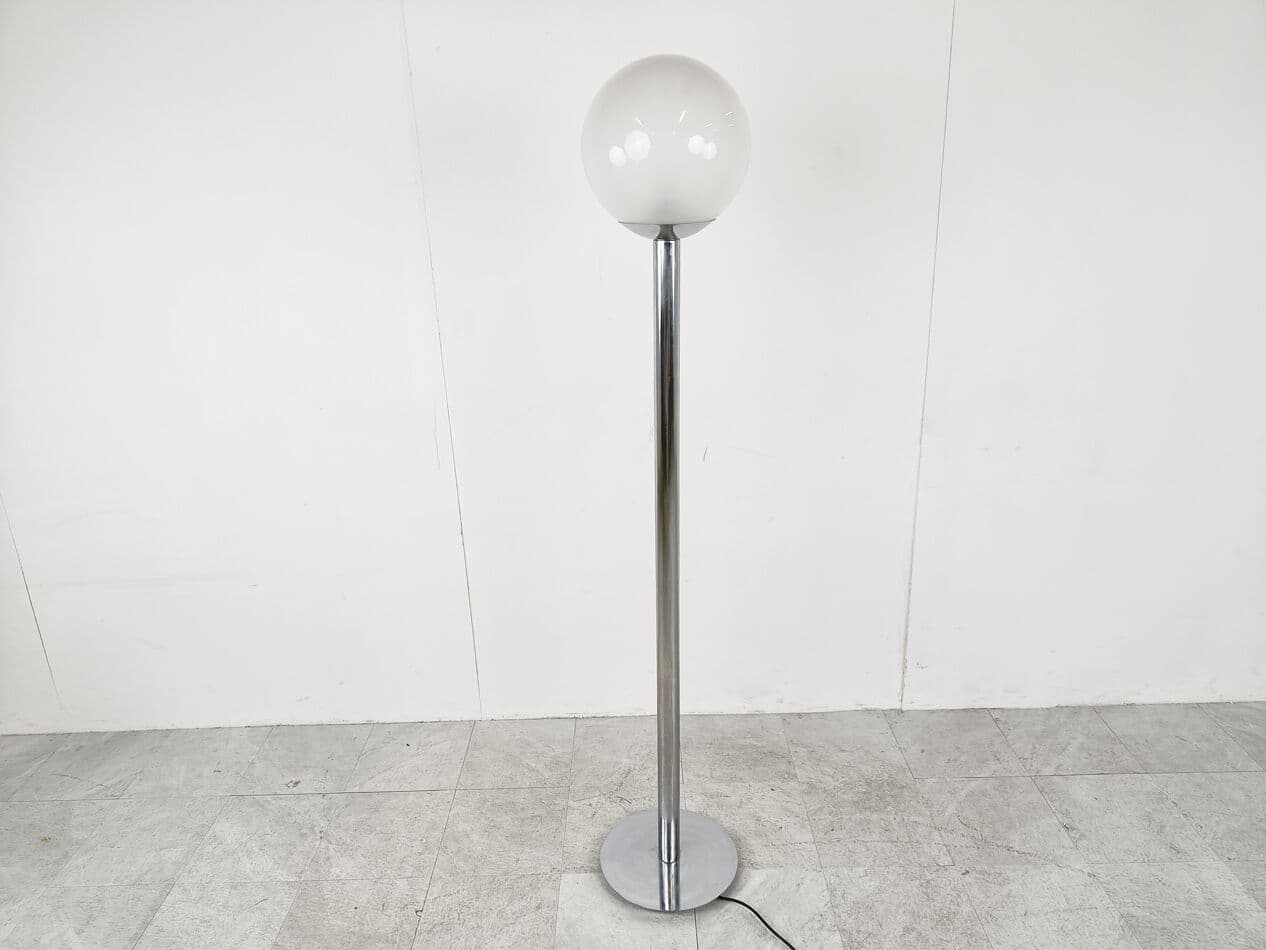 Floor lamp, chrome, glass, Italy, 1970s. - 266197
