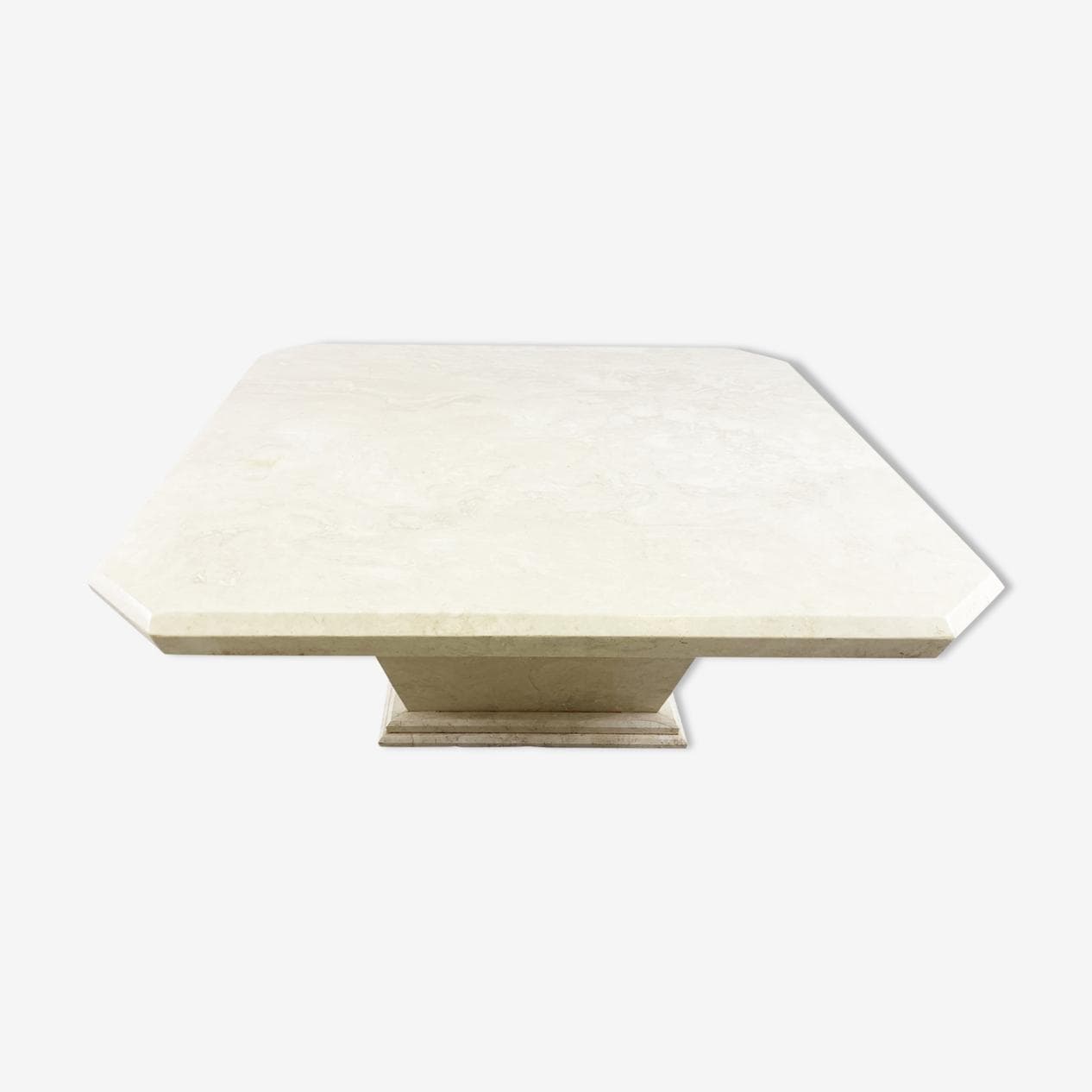 Coffee table, beige travertine, Italy, 1970s. - 266145