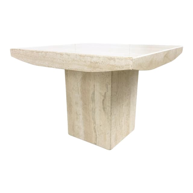 Coffee table, beige travertine, Italy, 1970s. - DIMENSION
