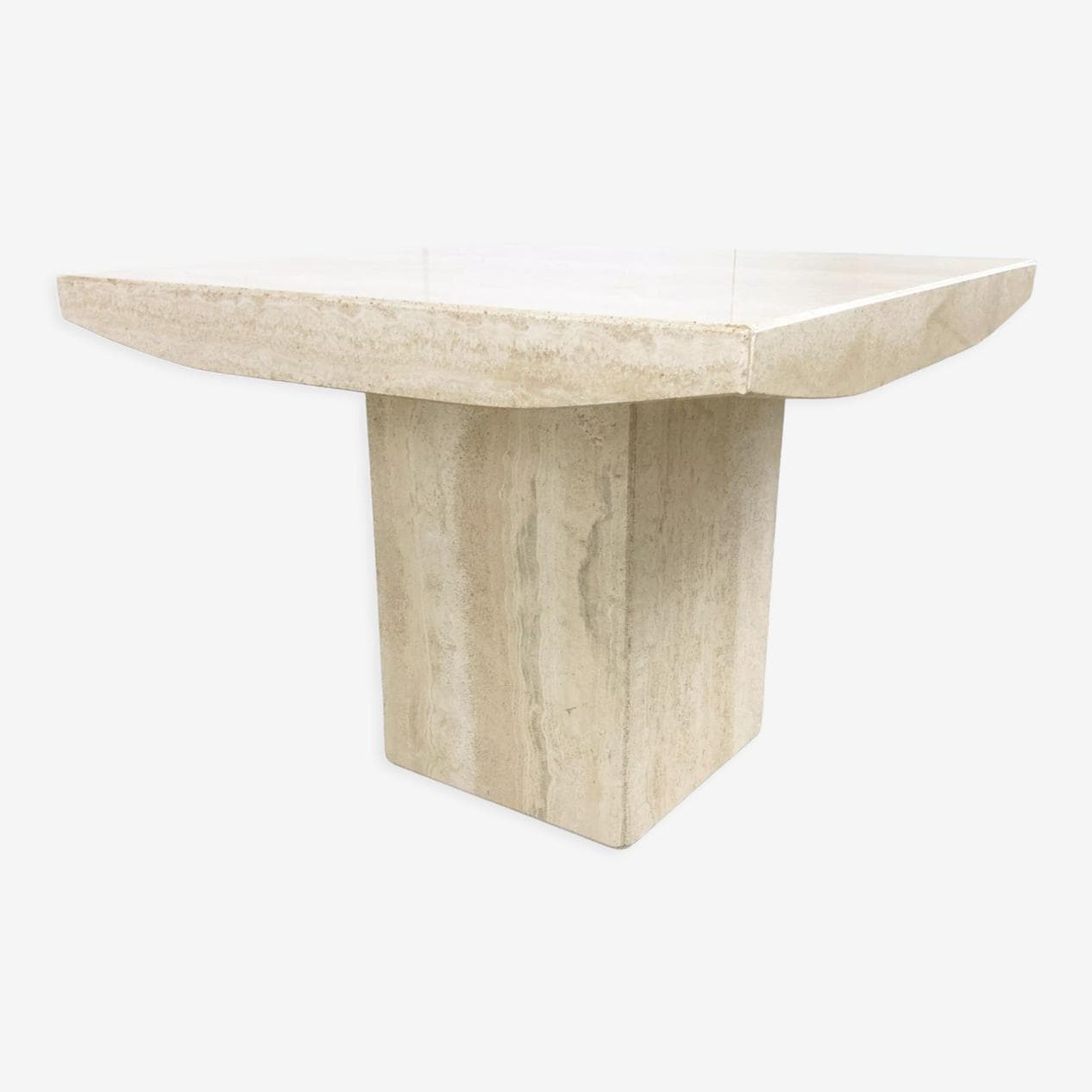 Coffee table, beige travertine, Italy, 1970s. - 266097
