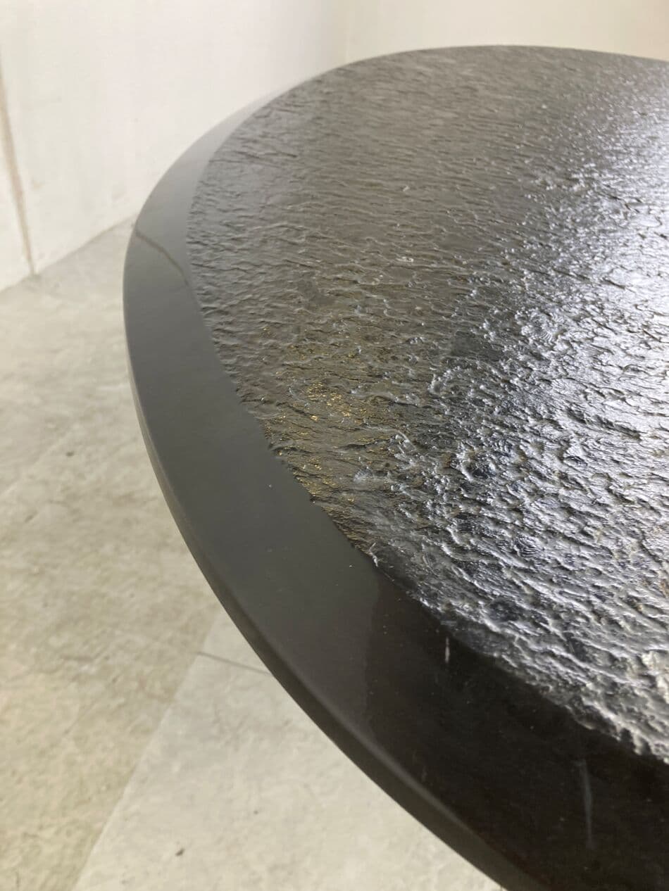 Stolik kawowy, czarny, kamionka, drewno, Włochy, lata 80. - 266071