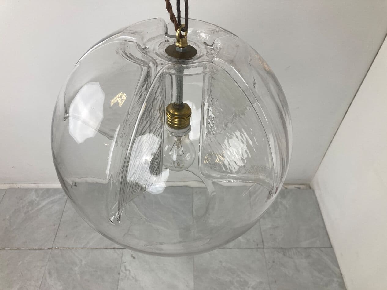 Lampa wisząca, transparentna, szkło, Peill & Putzler, Niemcy, lata 70. - 266052