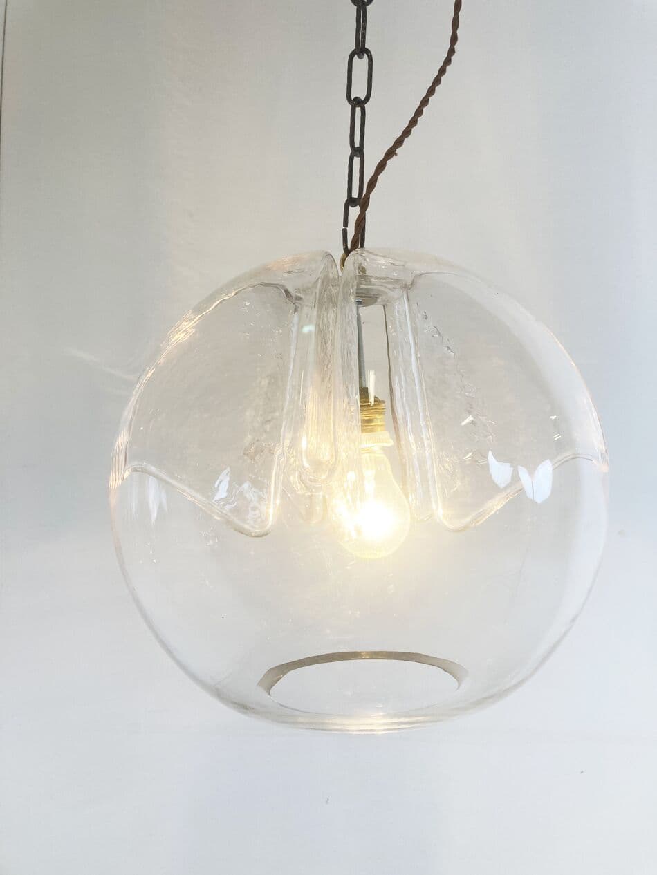 Lampa wisząca, transparentna, szkło, Peill & Putzler, Niemcy, lata 70. - 266056