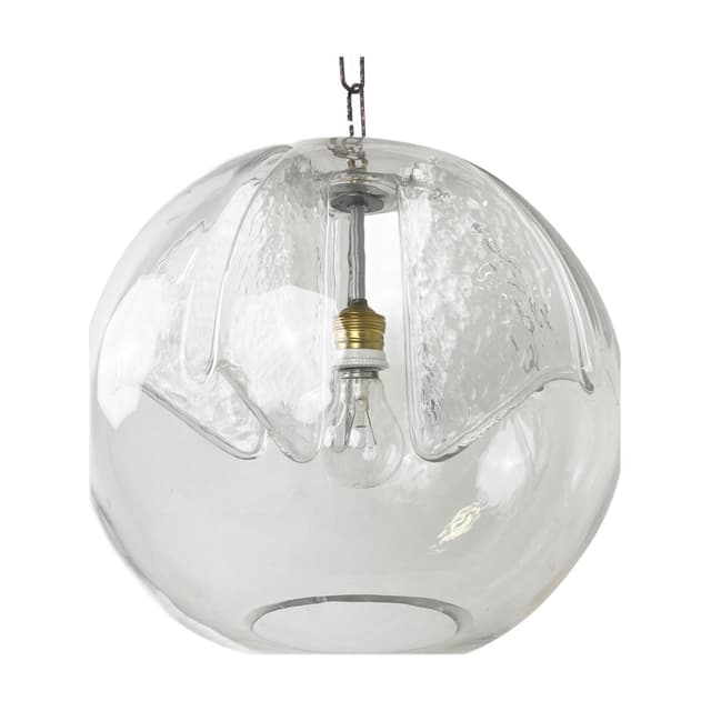 Lampa wisząca, transparentna, szkło, Peill & Putzler, Niemcy, lata 70. - WYMIARY