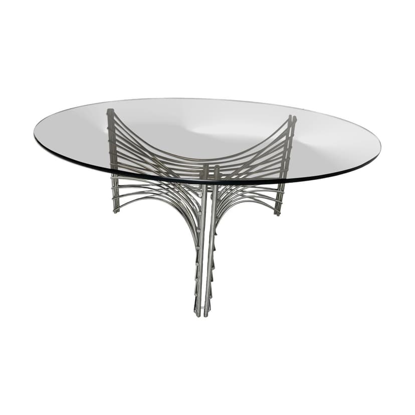 Coffee Table Space Age, smoked glass, silver chromed metal, Germany, 1970s.