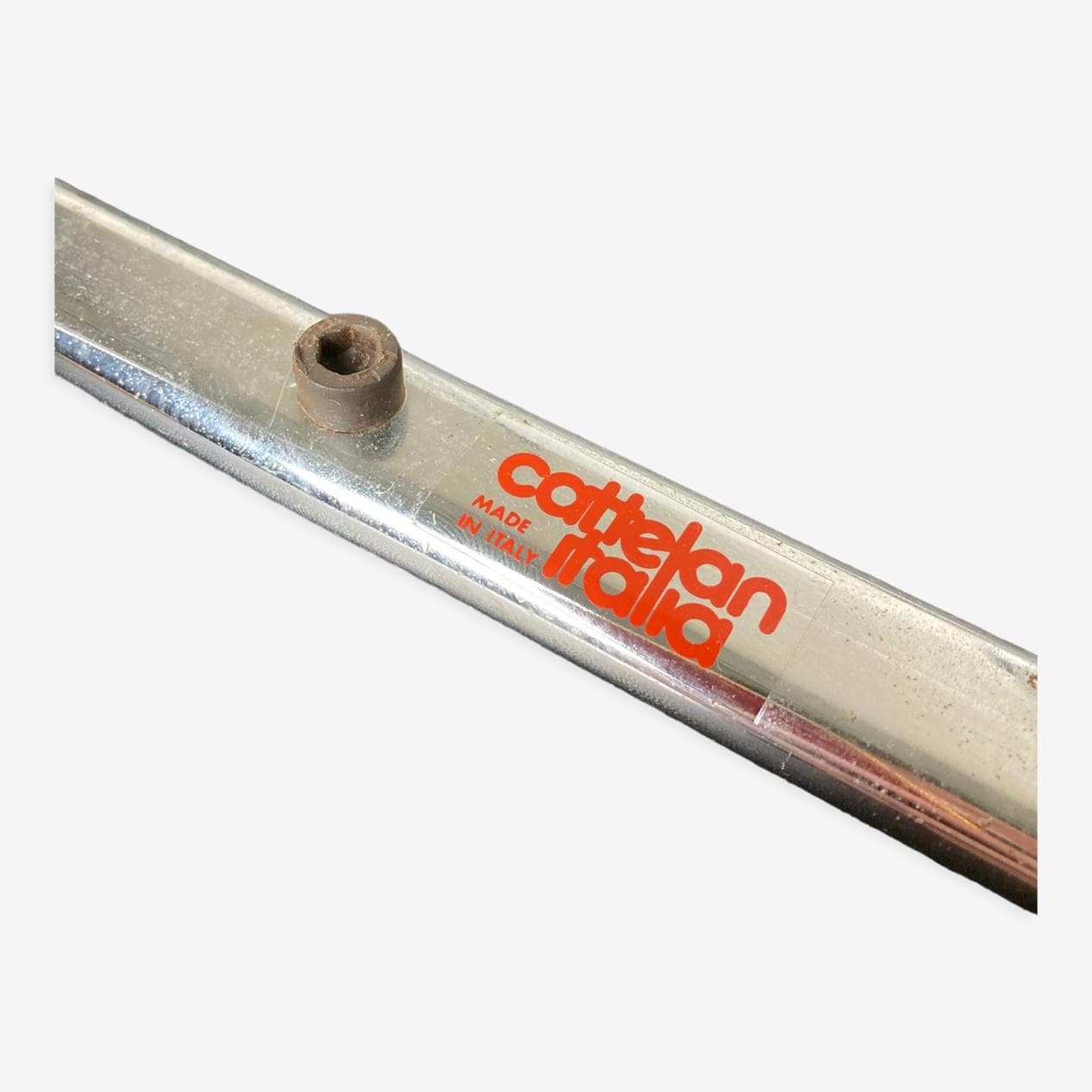 Zestaw sześciu krzeseł jadalnianych, chrom srebrny, miedź, skóra czarna, Włochy, lata 70. - 265961