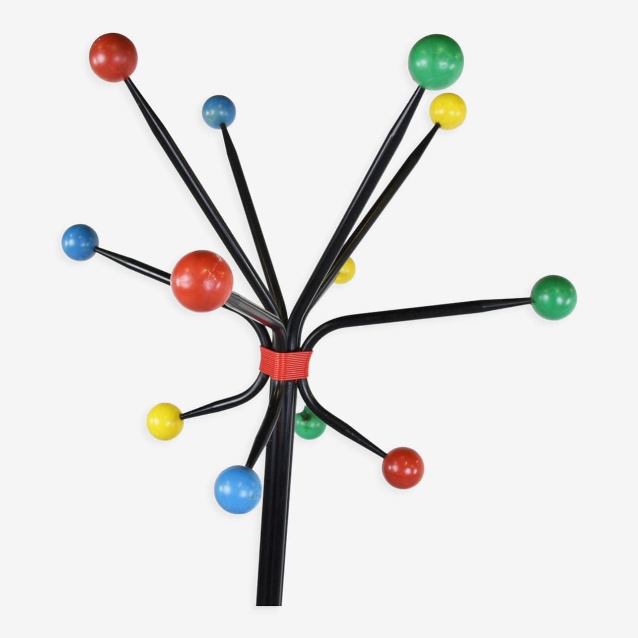 Wieszak stojący Atomic, multikolor, drewno, metal, Francja, lata 50. - 265954