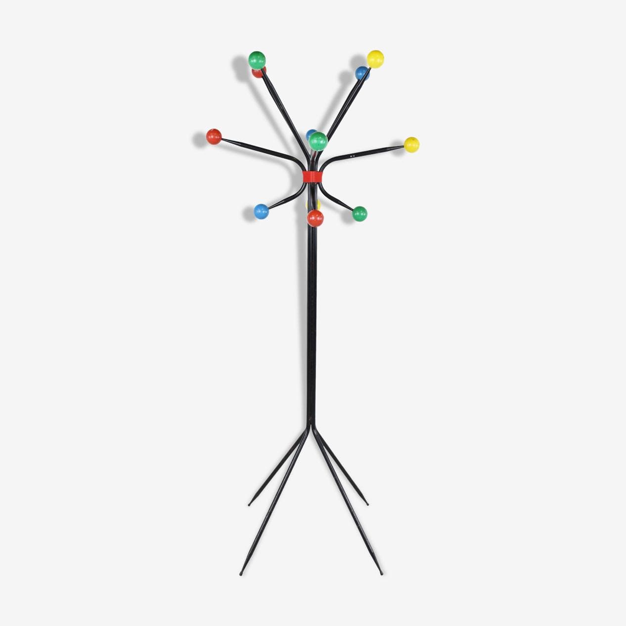 Wieszak stojący Atomic, multikolor, drewno, metal, Francja, lata 50. - 265947