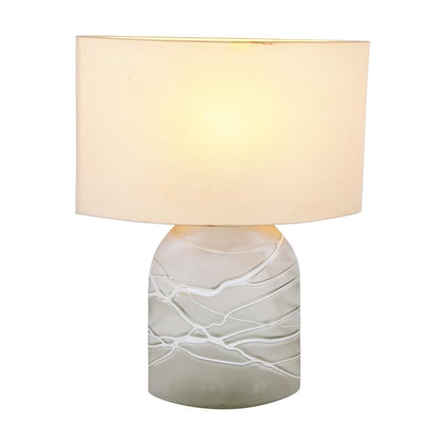Lampa stołowa, biały, szkło, Peill & Putzler, Niemcy, lata 60. - WYMIARY