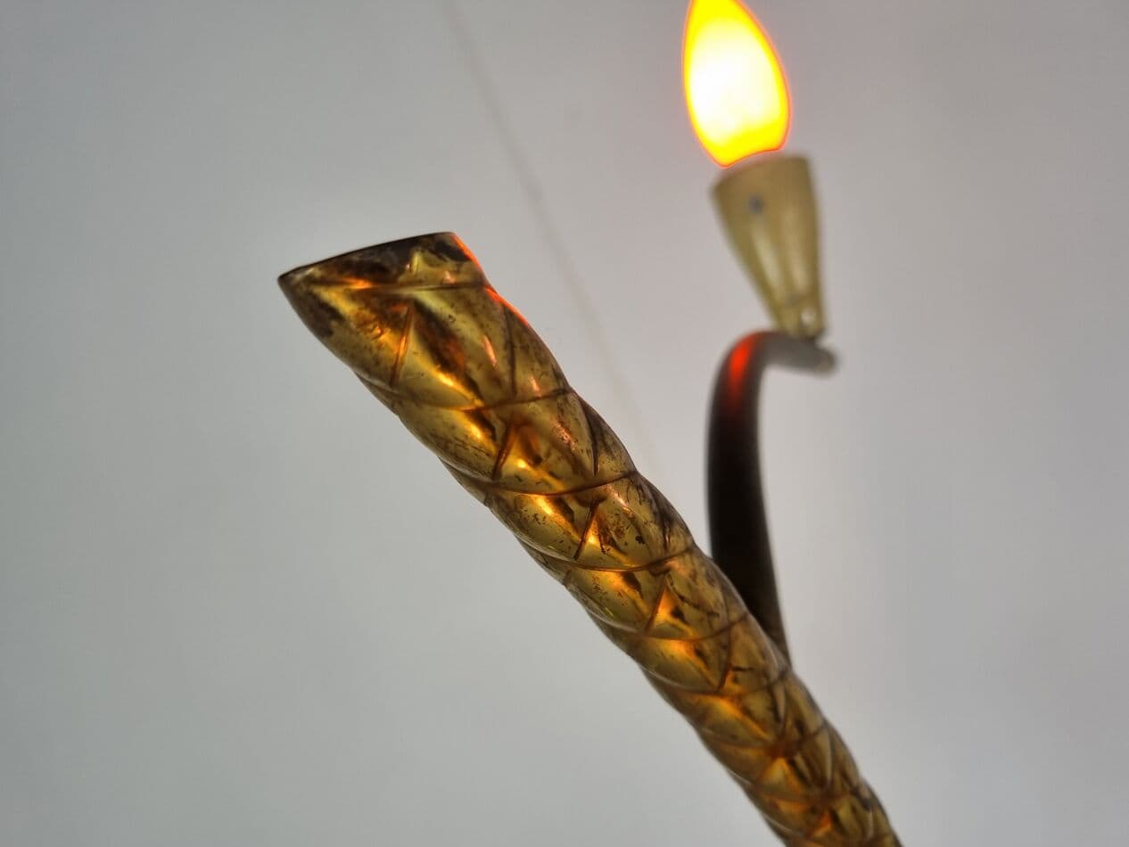 Lampa podłogowa, multikolor, mosiądz, Włochy, lata 50. - 265724