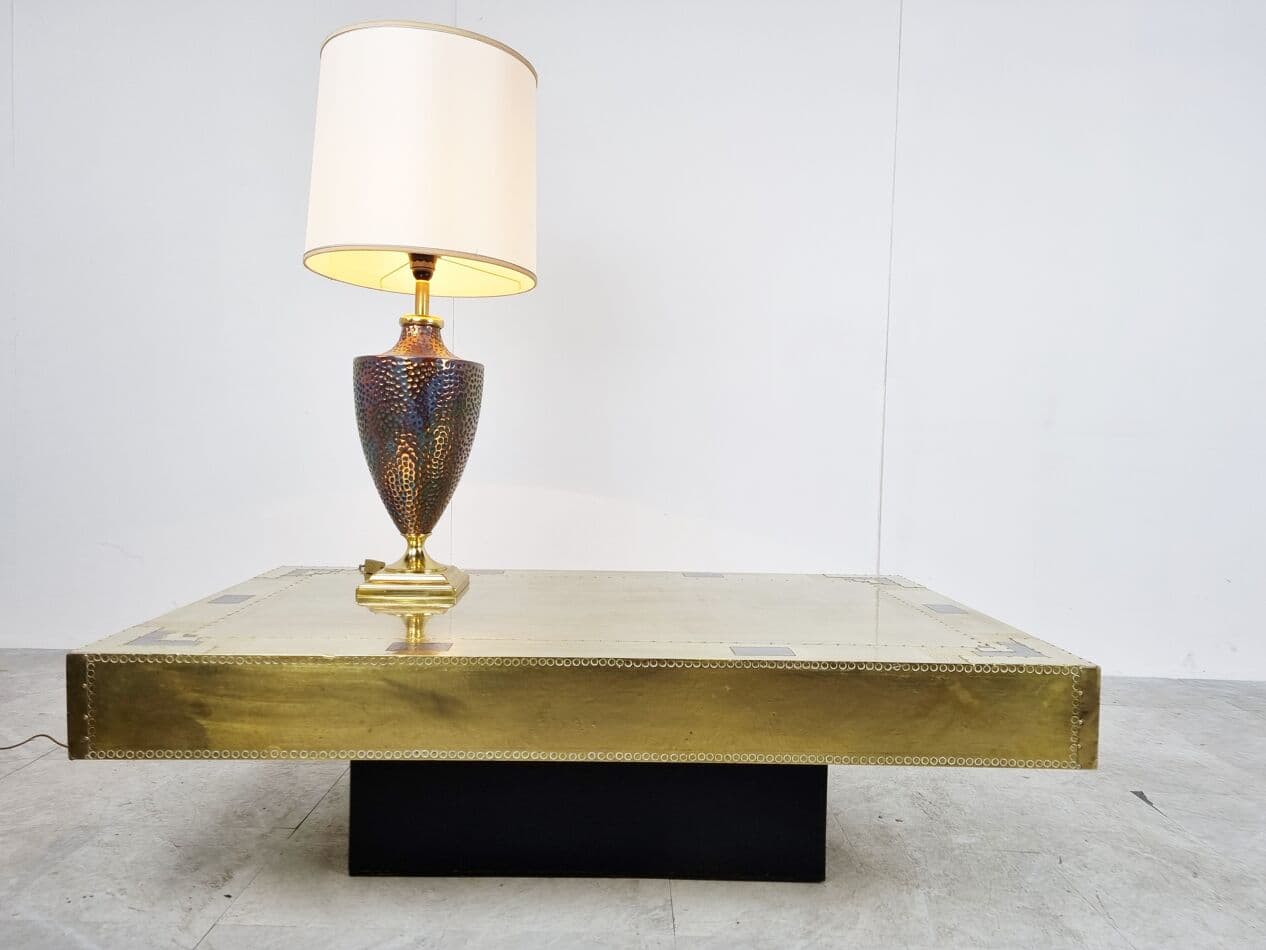 Lampa stołowa, ceramika multikolor, Francja, lata 70. - 265643