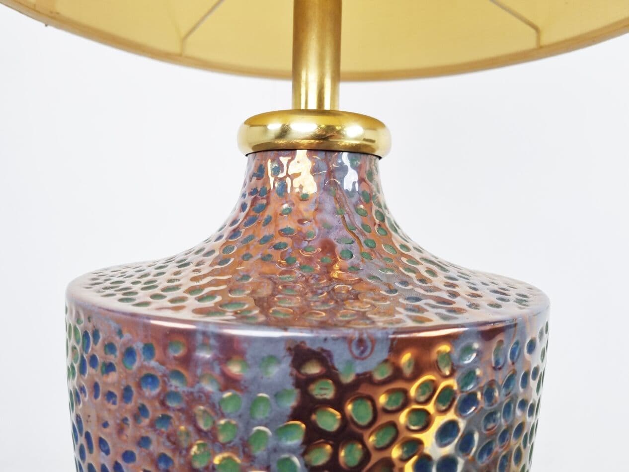 Lampa stołowa, ceramika multikolor, Francja, lata 70. - 265650