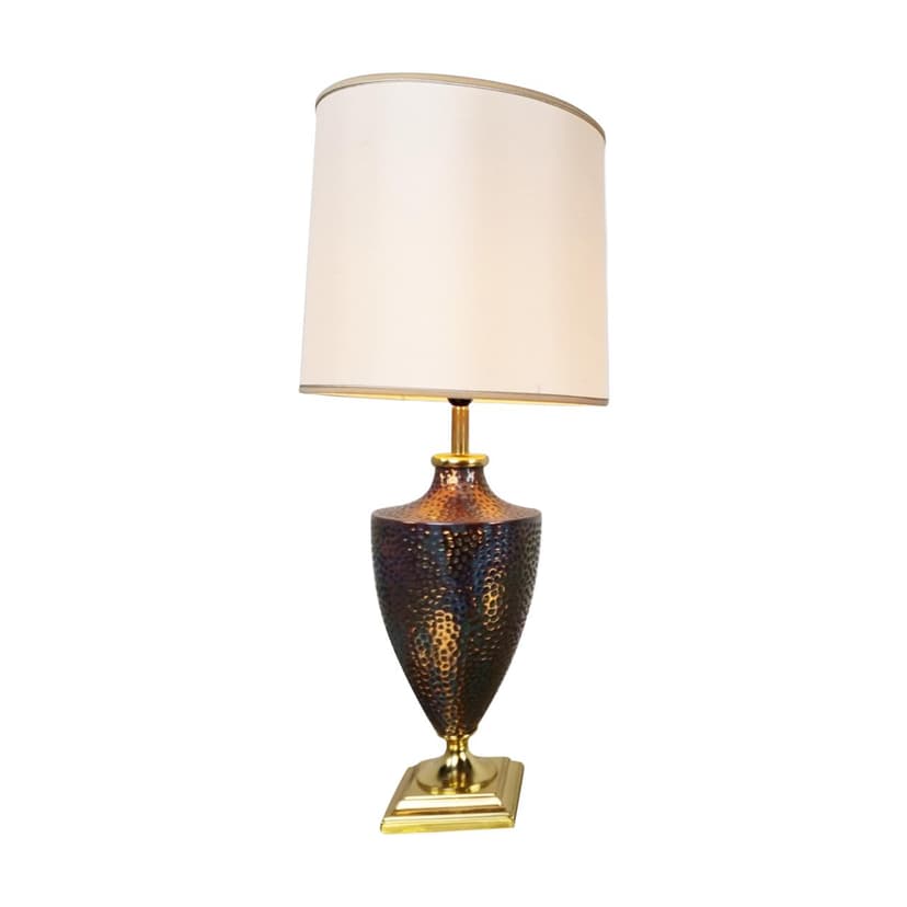 Lampa stołowa, ceramika multikolor, Francja, lata 70.