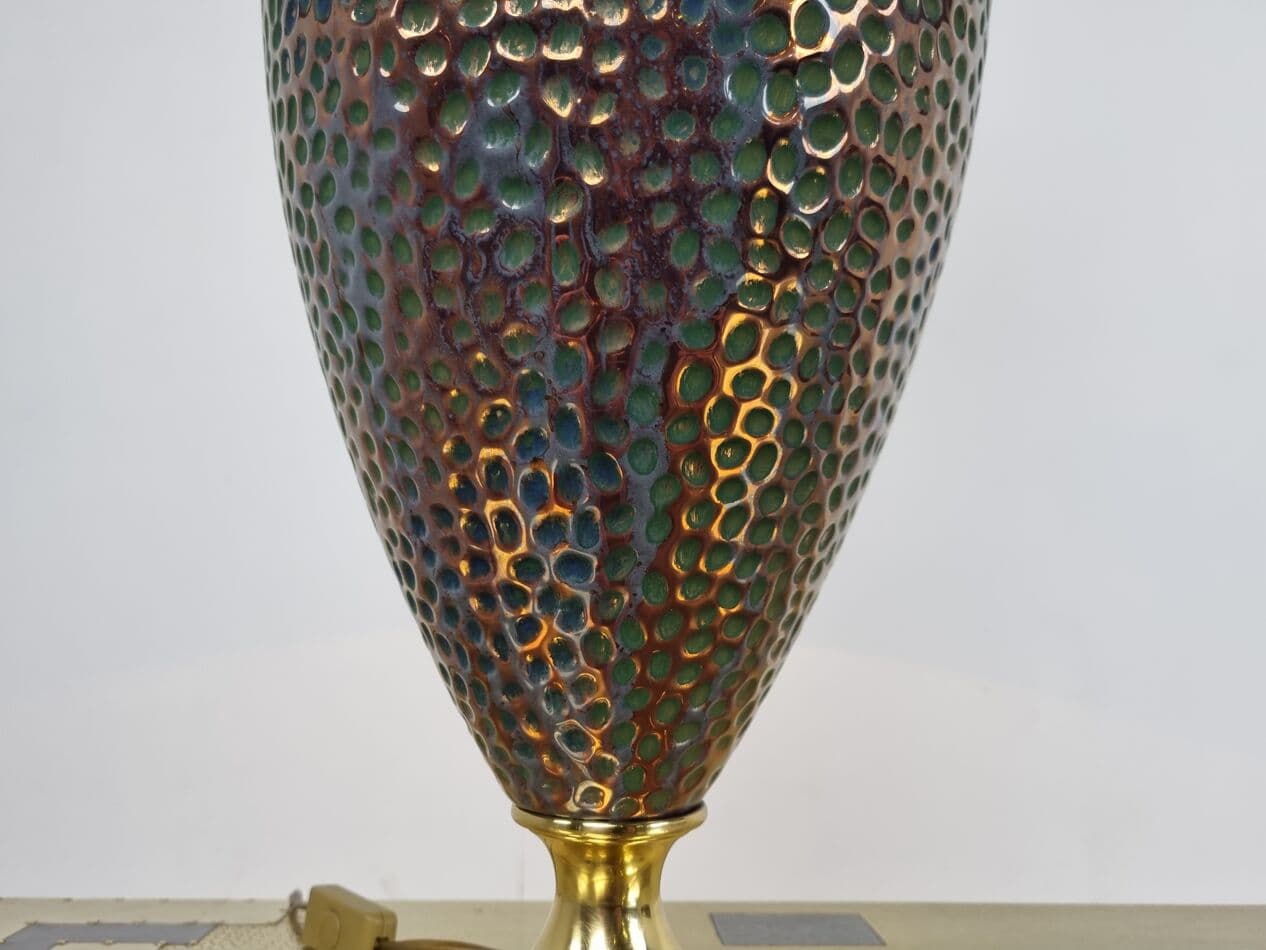 Lampa stołowa, ceramika multikolor, Francja, lata 70. - 265646