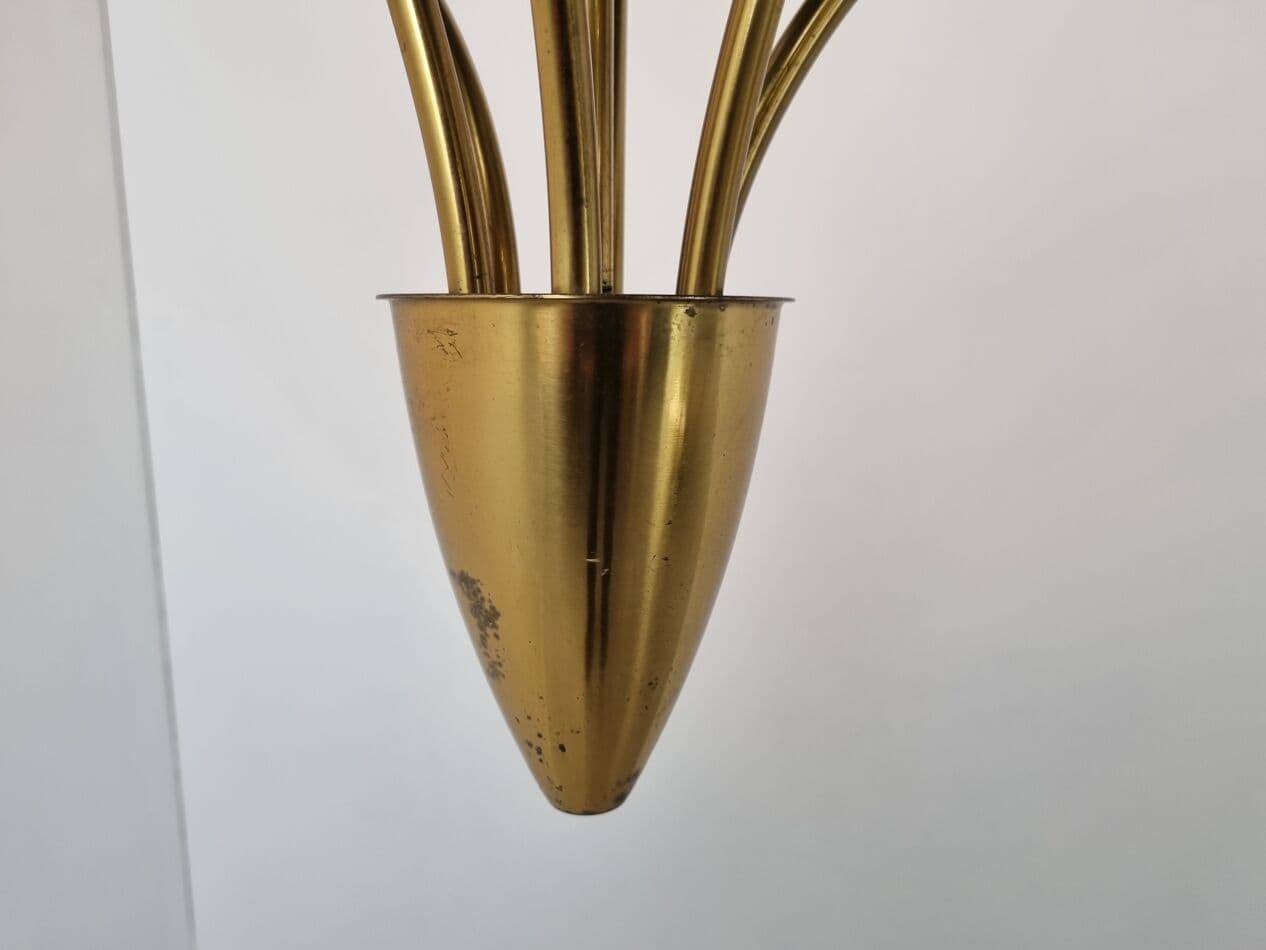Żyrandol, mid-century, multikolor, mosiądz, Włochy, lata 60. - 265637
