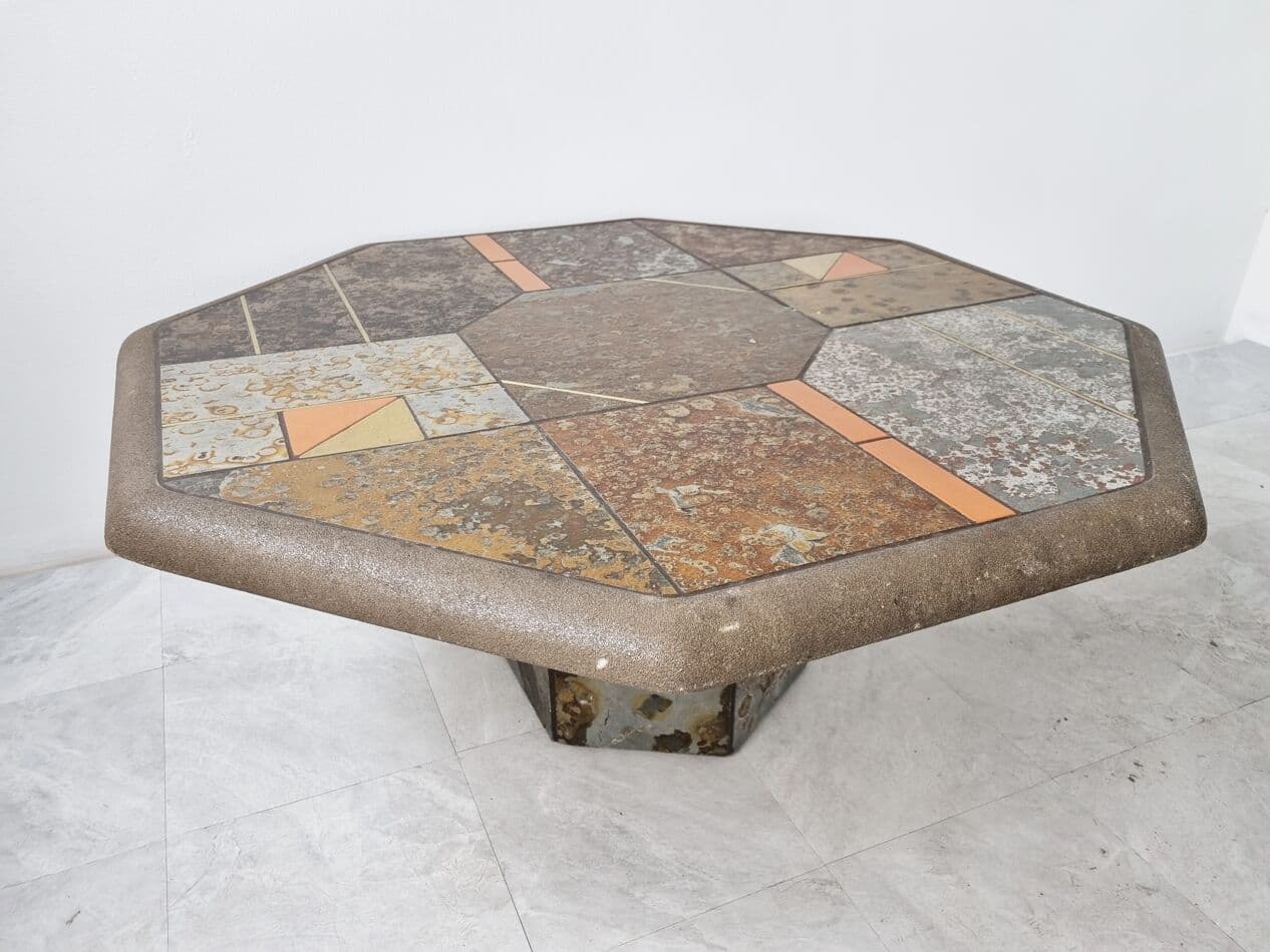Coffee Table Brutalist, brown stone, Germany, 1970s - 265628
