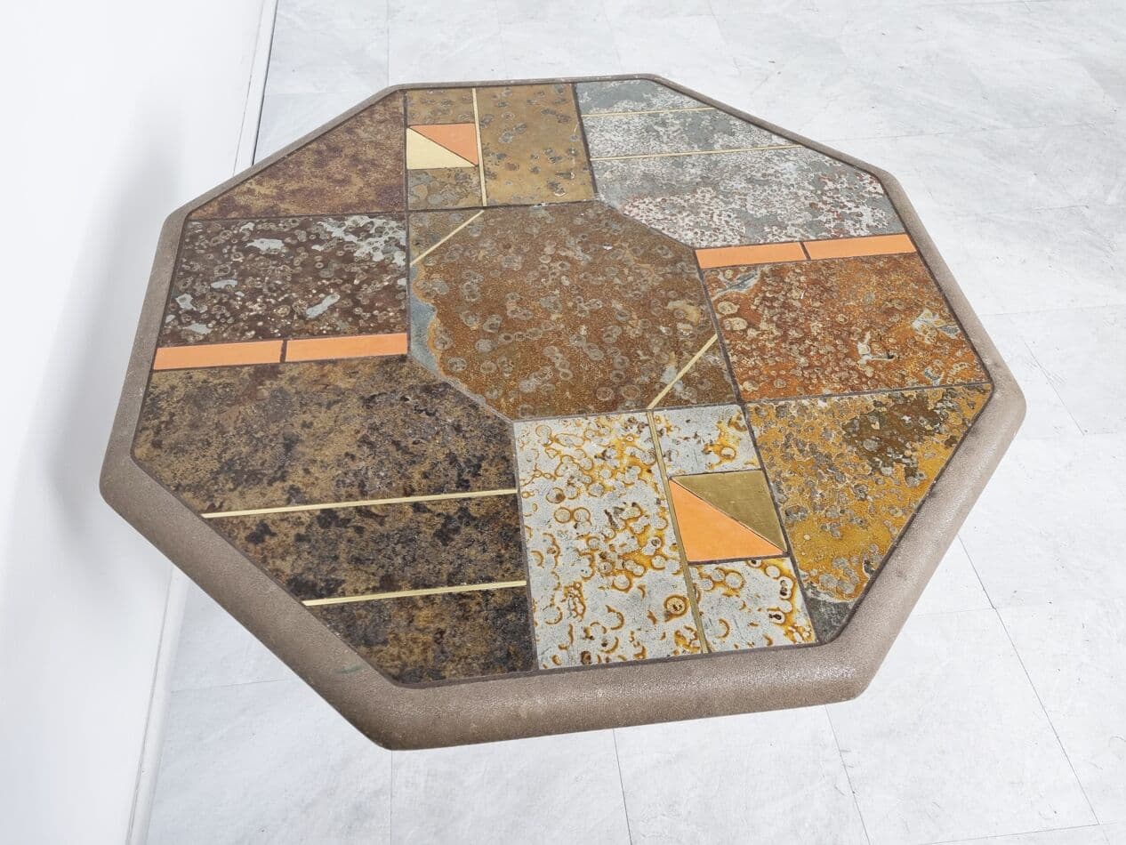 Coffee Table Brutalist, brown stone, Germany, 1970s - 265626