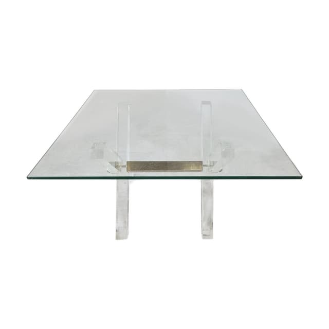 Coffee table, gold, glass, brass, lucite, Belgium, 1970s. - DIMENSION