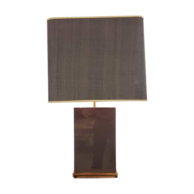 Lampa stołowa, brązowy, mosiądz, Francja, lata 70. - WYMIARY