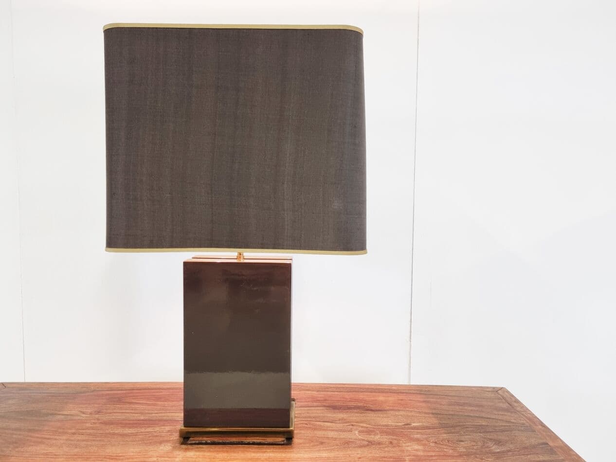 Lampa stołowa, brązowy, mosiądz, Francja, lata 70. - 265594