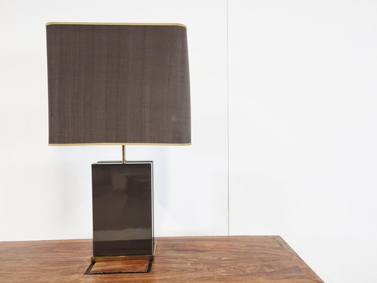 Lampa stołowa, brązowy, mosiądz, Francja, lata 70. - 265601