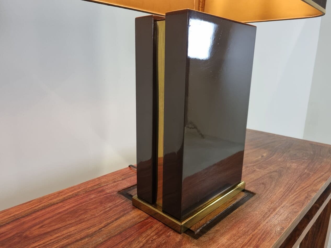 Lampa stołowa, brązowy, mosiądz, Francja, lata 70. - 265596