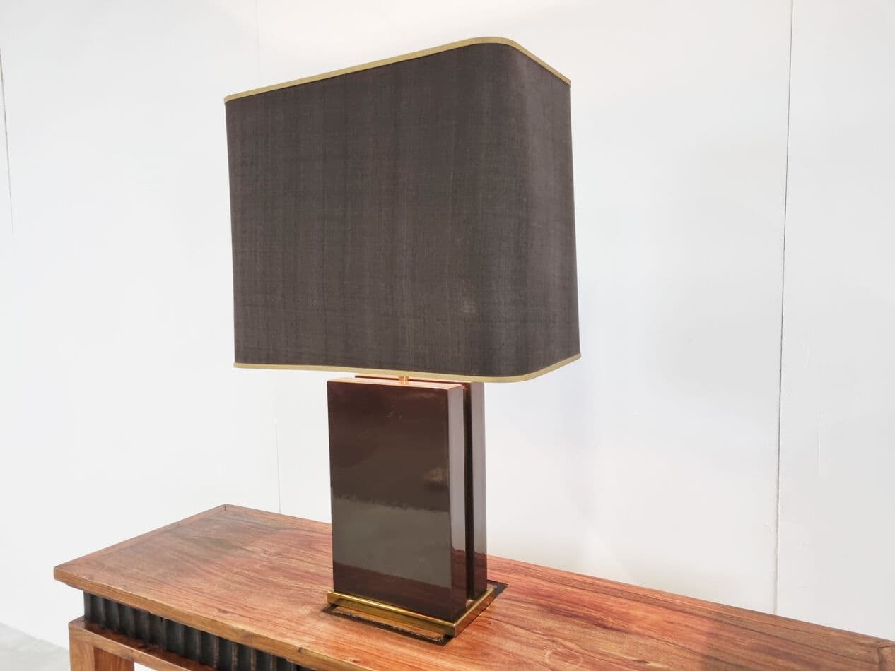 Lampa stołowa, brązowy, mosiądz, Francja, lata 70. - 265591