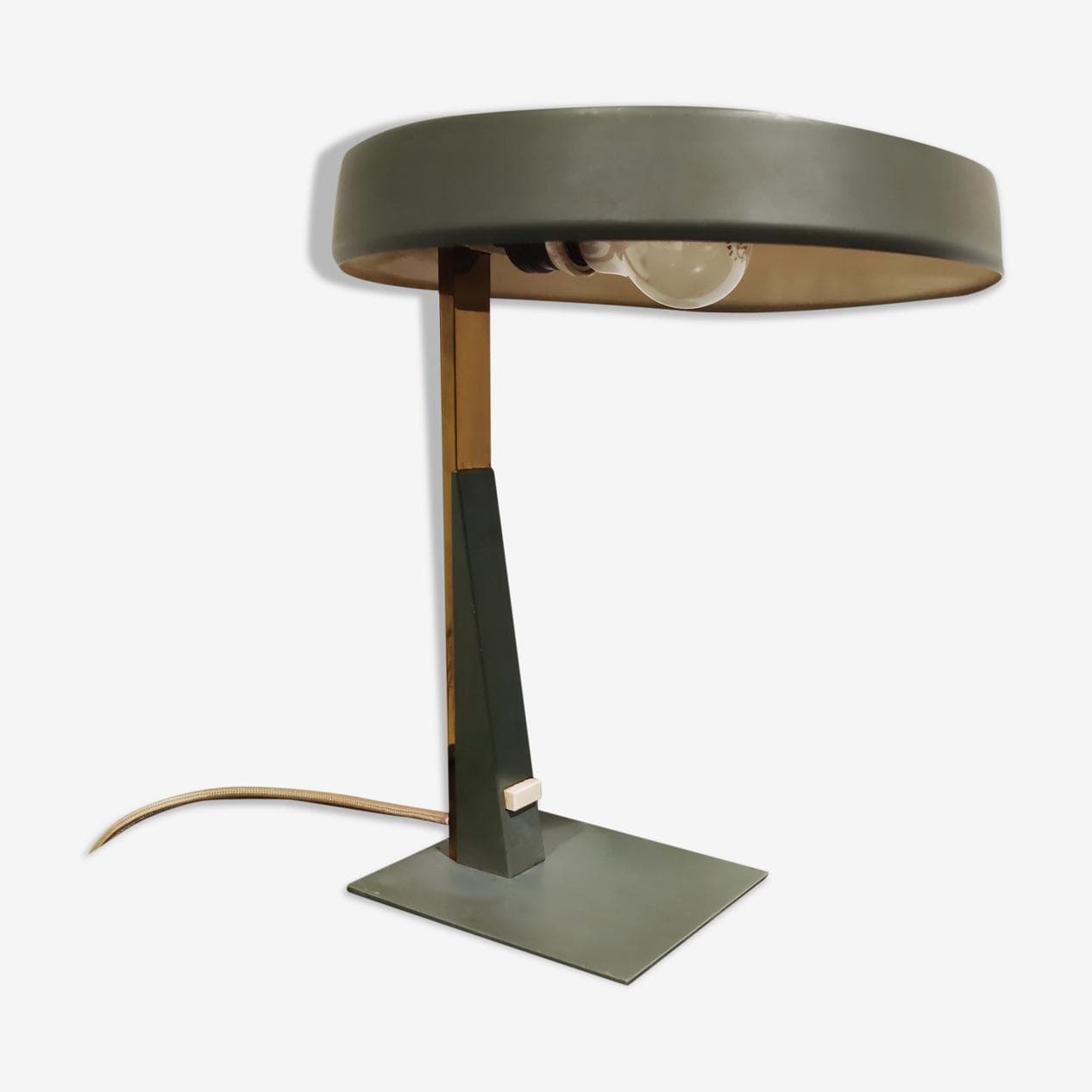 Lampa stołowa, zielony, metal, proj. L. Kalff, Philips, Holandia, lata 50. - 265522