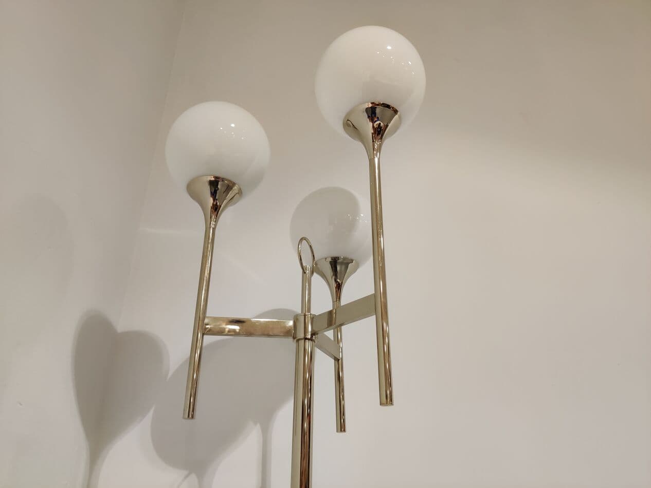 Lampa podłogowa, chrom srebrny, proj. G. Sciolari, Włochy, lata 70. - 265516