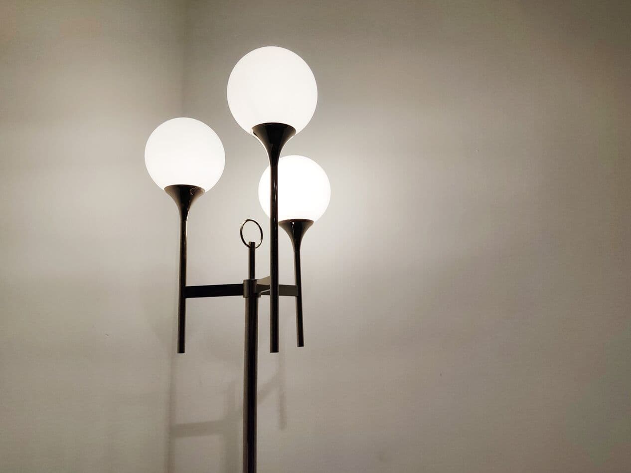 Lampa podłogowa, chrom srebrny, proj. G. Sciolari, Włochy, lata 70. - 265512
