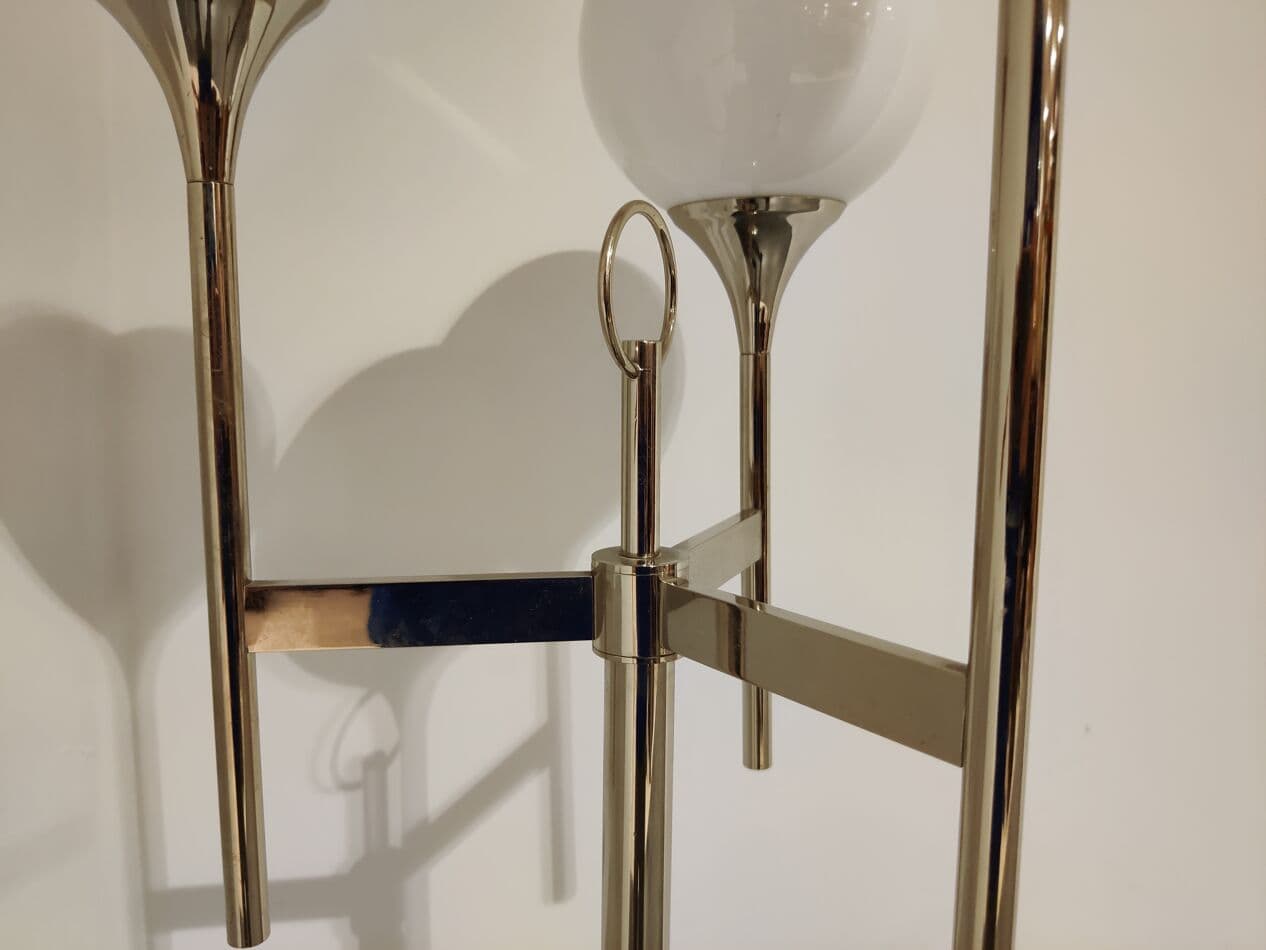 Lampa podłogowa, chrom srebrny, proj. G. Sciolari, Włochy, lata 70. - 265515