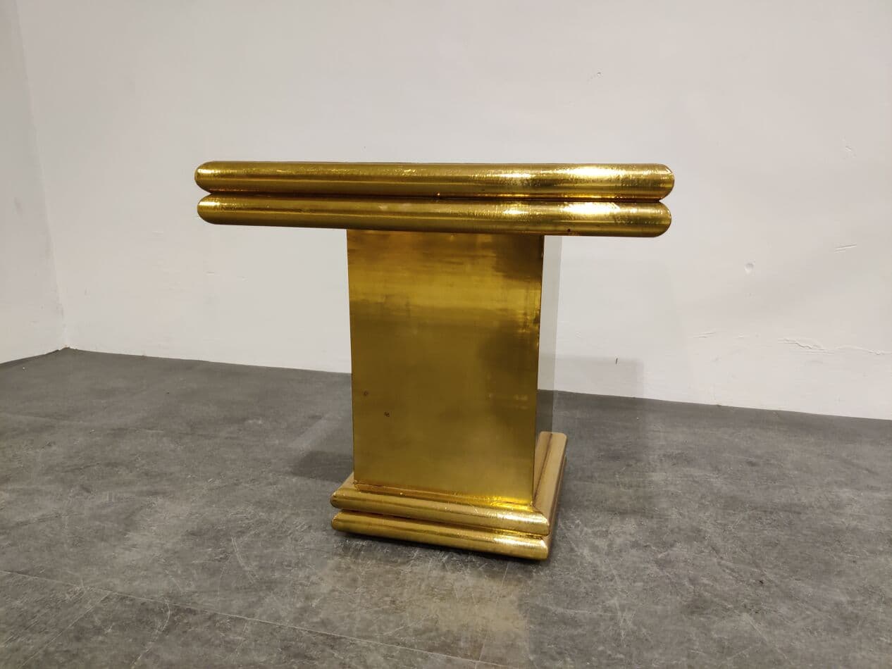 Side table, gold brass, by G. Nava, Spain, 1980s. - 265463